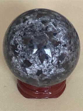 Decorative Gray Yooperlite and Black Marble Sphere Home Art Accent